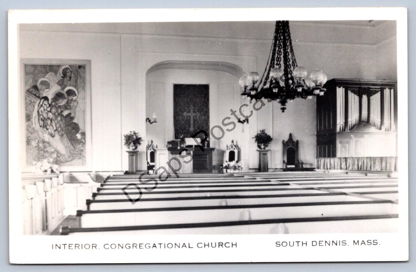 K67/ South Dennis Massachusetts RPPC Postcard c50s Congregational Church 414
