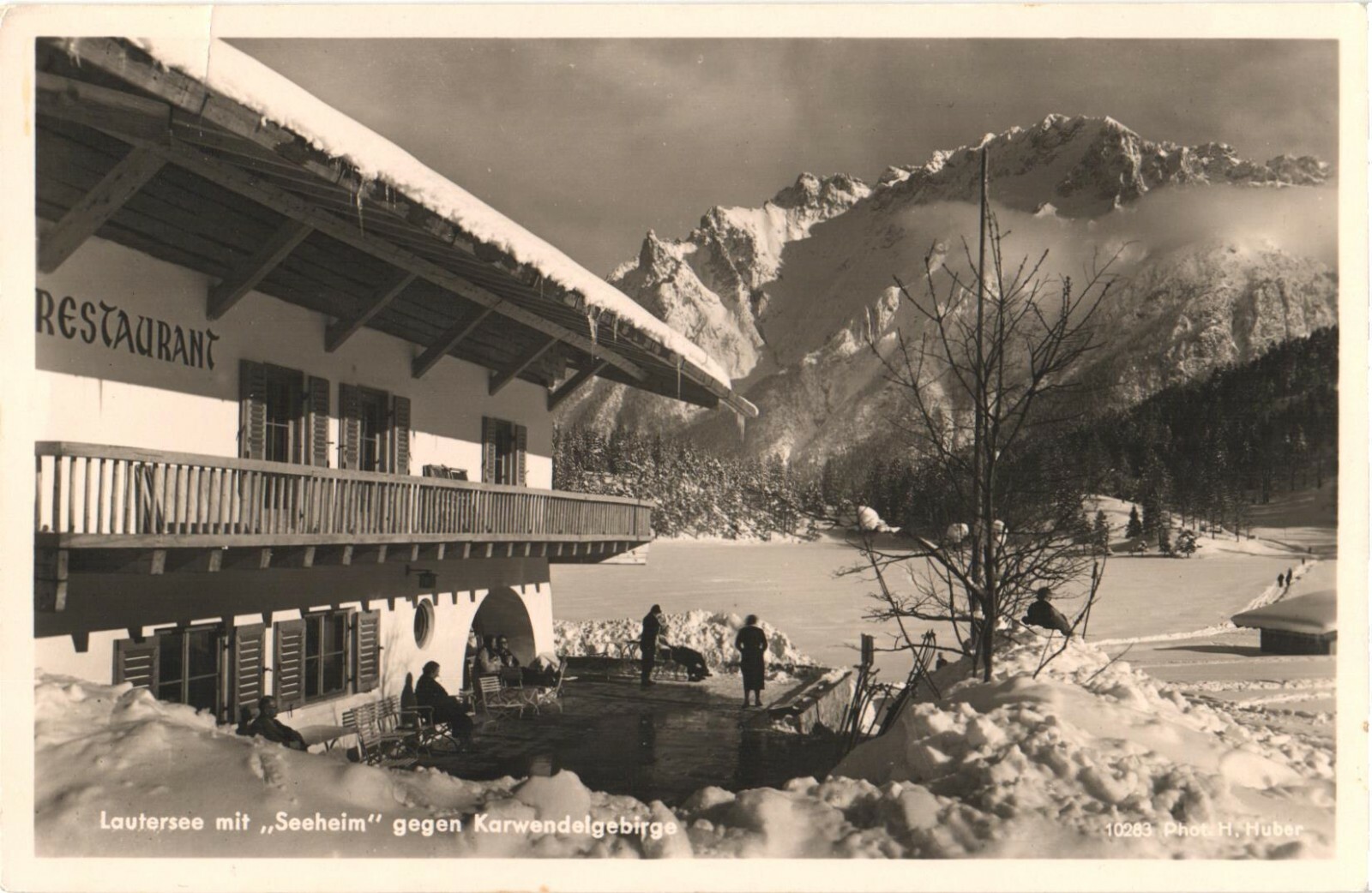 Lautersee Mittenwald Germany Seeheim Restaurant RPPC Real Photo Postcard Unused Lautersee Mittenwald Germany Seeheim Restaurant RPPC Real Photo Postcard Unused