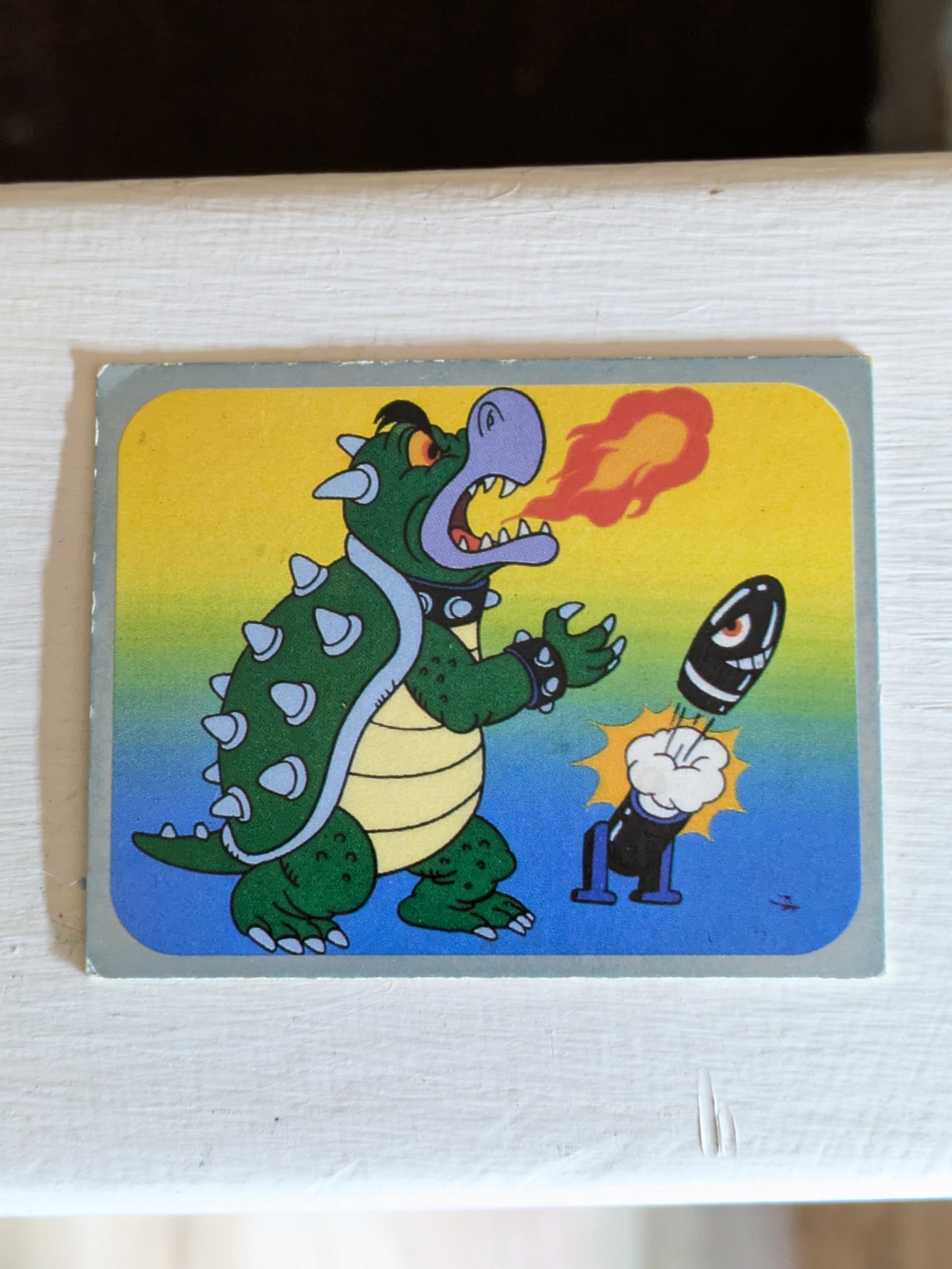 vtg rare 1985 Nintendo Amada Super Mario Bros Mini Card - Bowser Rookie