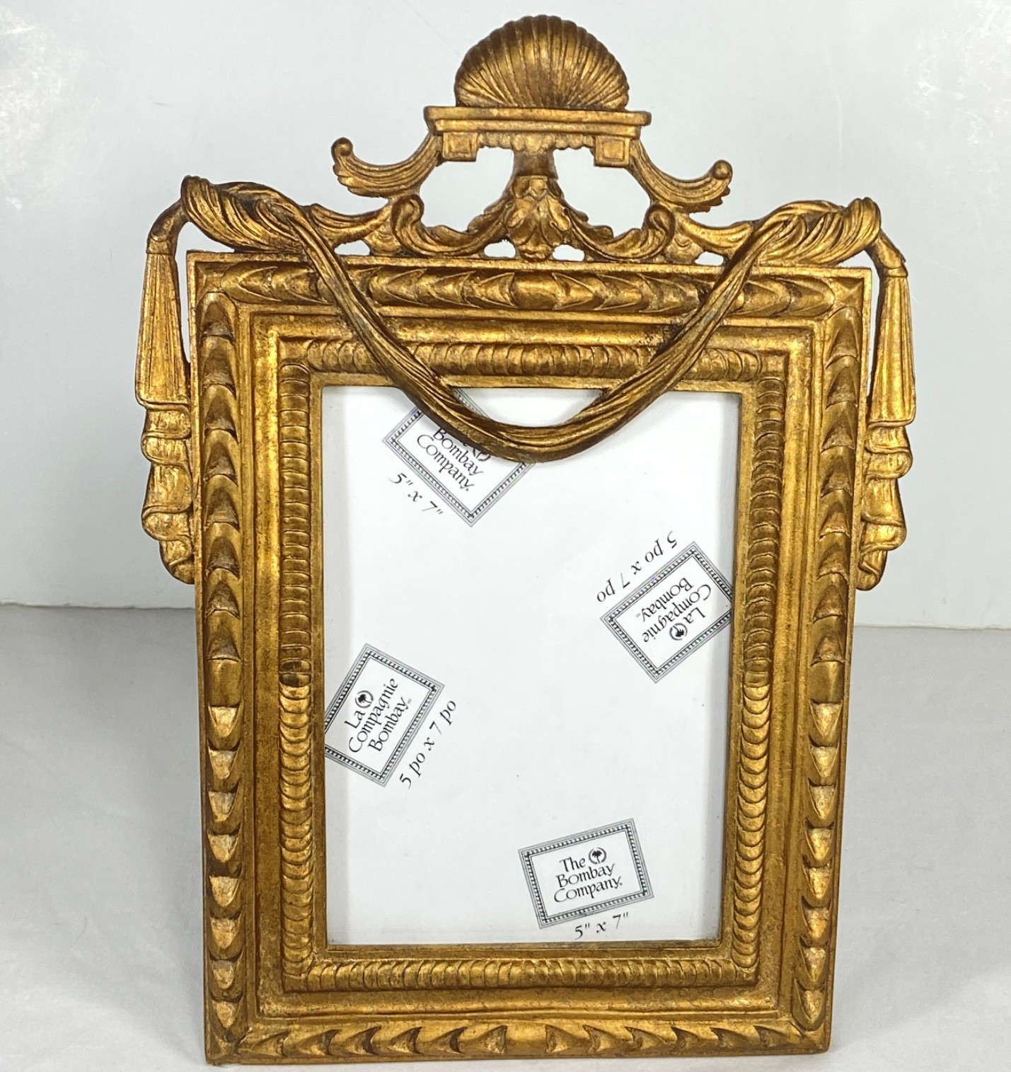 Vintage Bombay Company Gilded Gold Ornate Picture Frame hang or Stand 5x7\