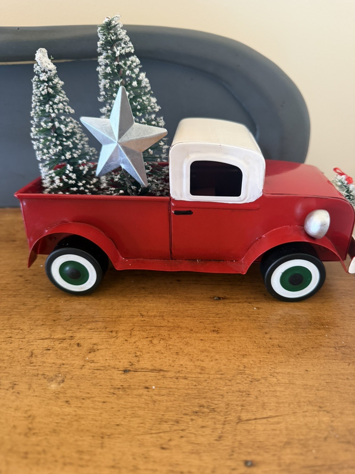 Wondershop Vintage Medium Truck With Christmas Tree Star Decor cottage farm 