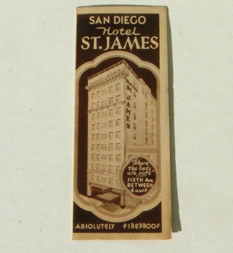 1939 SAN FRANCISCO GGIE Exposition St. James Hotel San Diego Pamphlet Brochure 
