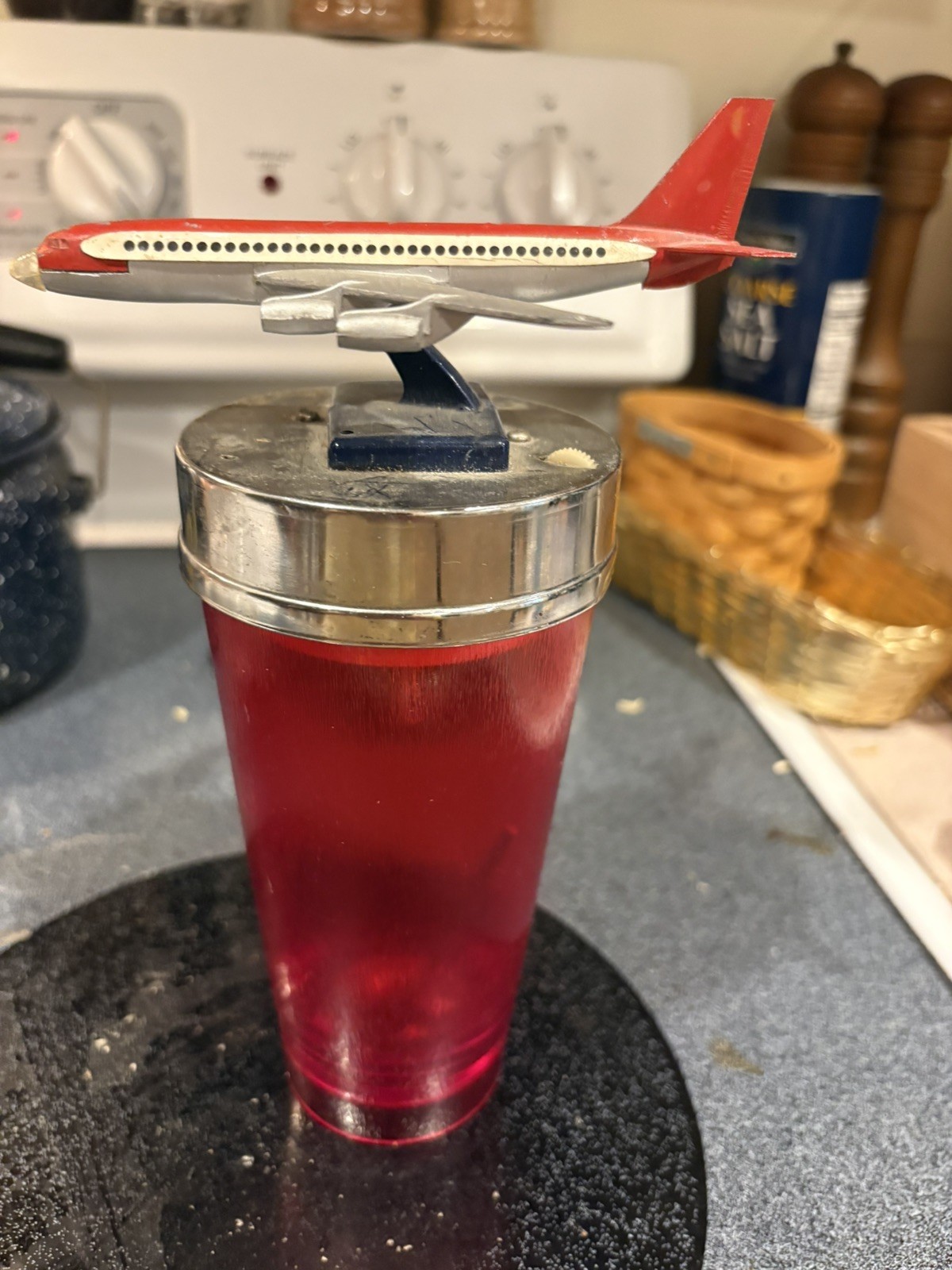 Vintage 1960s Airplane Cocktail Shaker