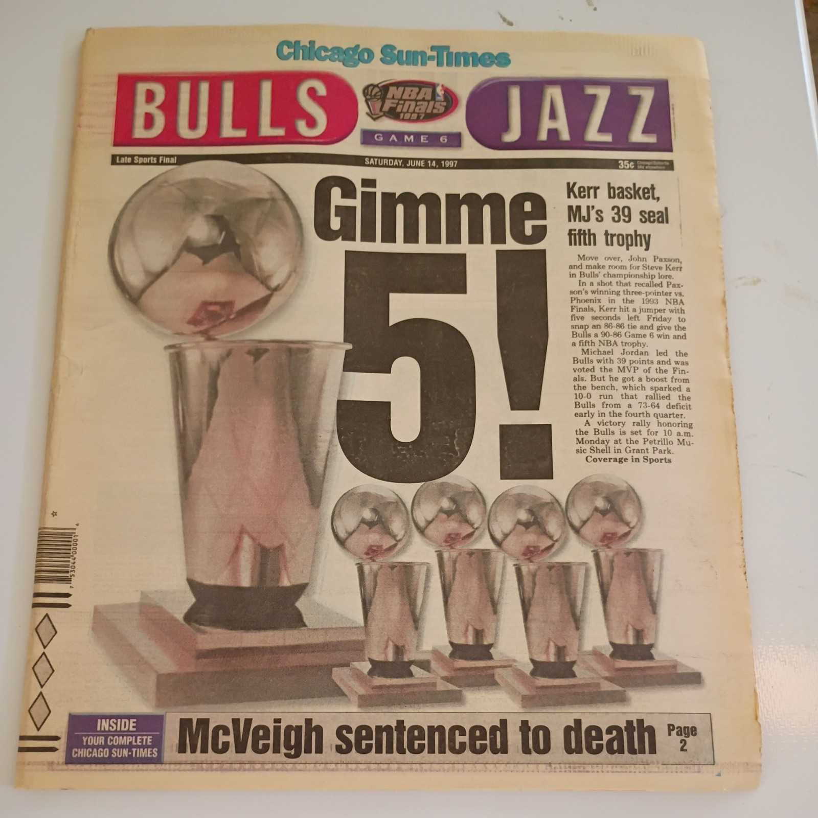 NBA Finals newspaper 