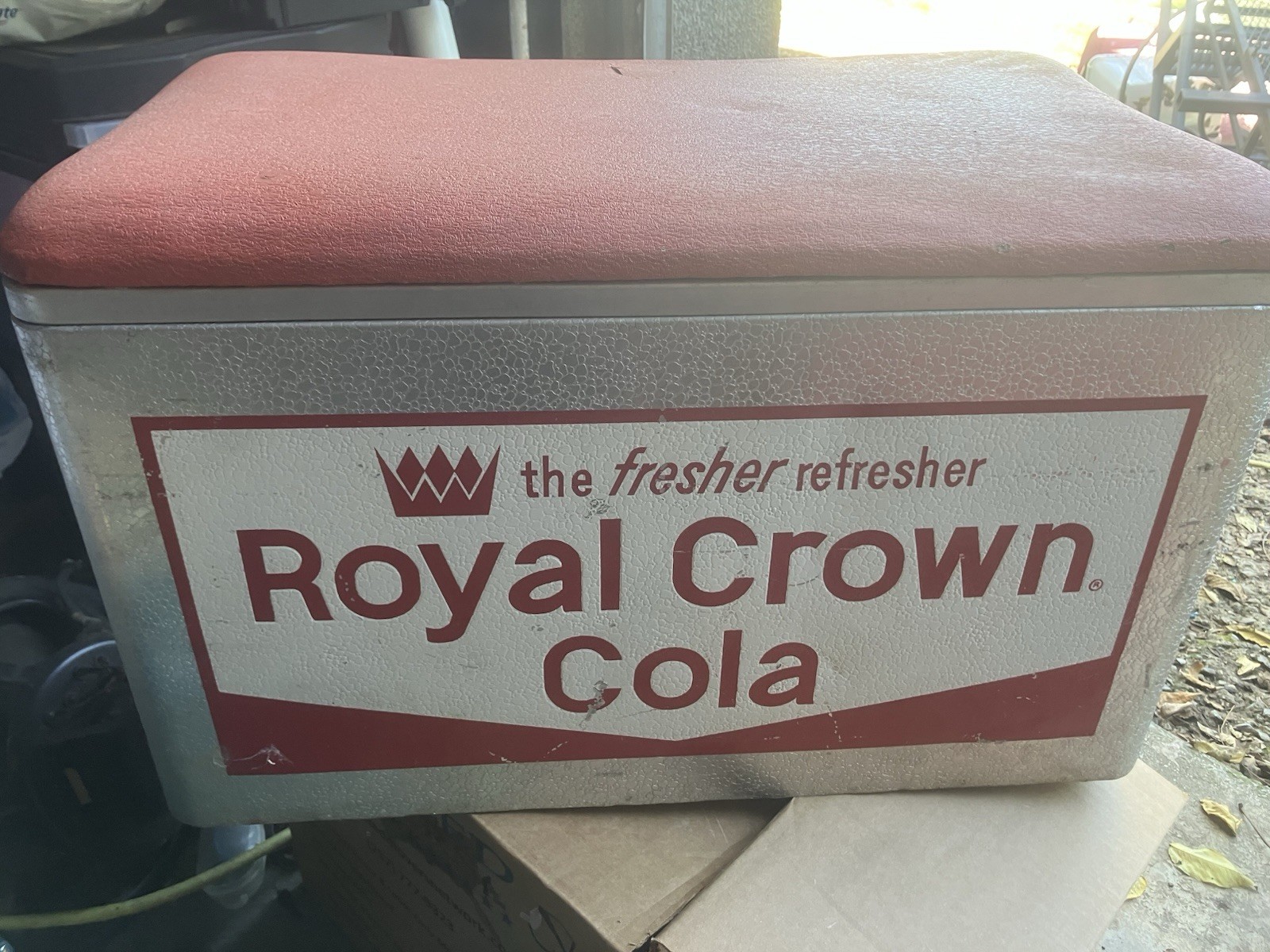 Vintage RC Royal Crown Cola Metal Double Sided Cooler Ice Chest With The Inserts