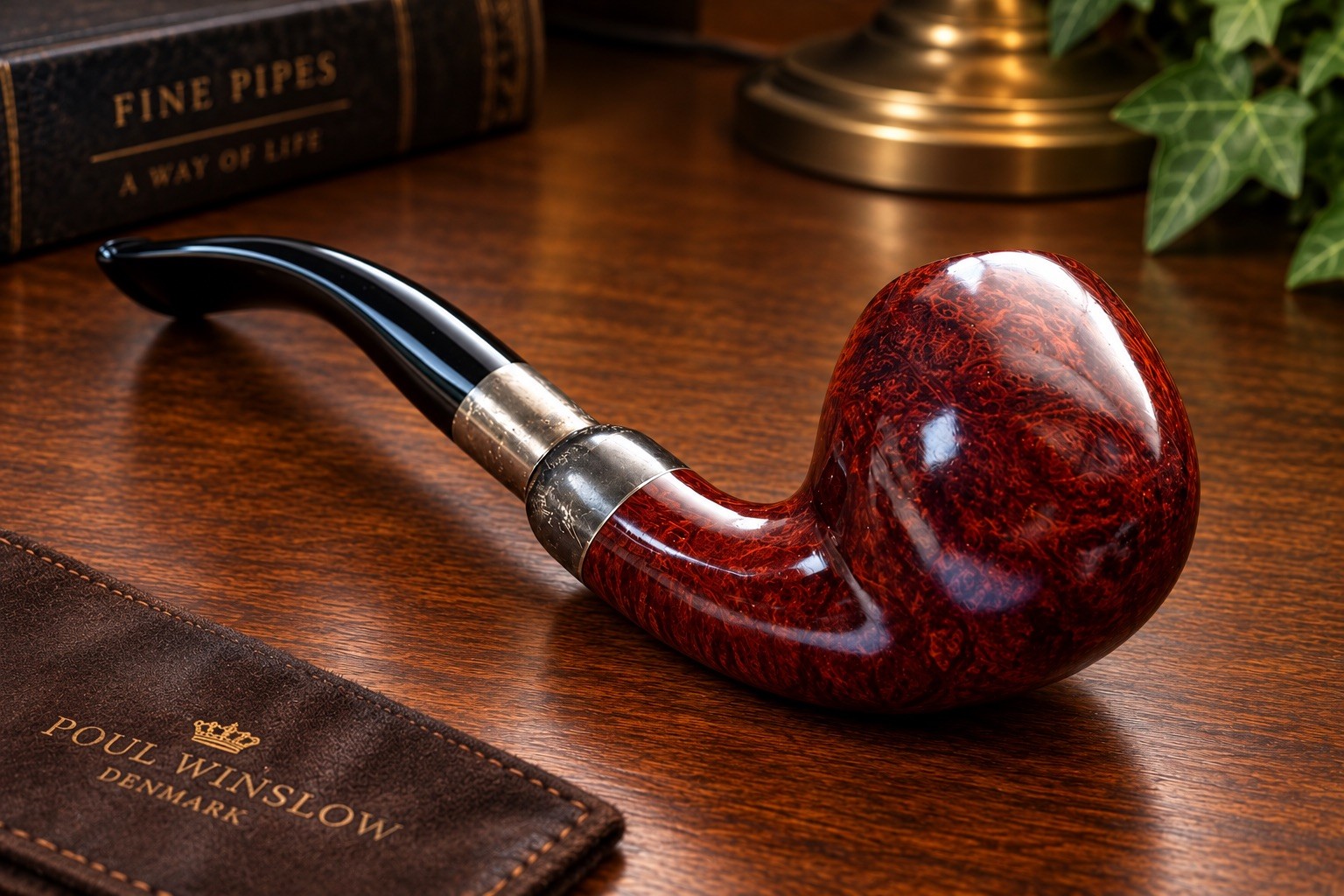 VINTAGE STANWELL SILVER MOUNT BENT APPLE – Briar Pipe 1998 MADE IN DENMARK  NOS