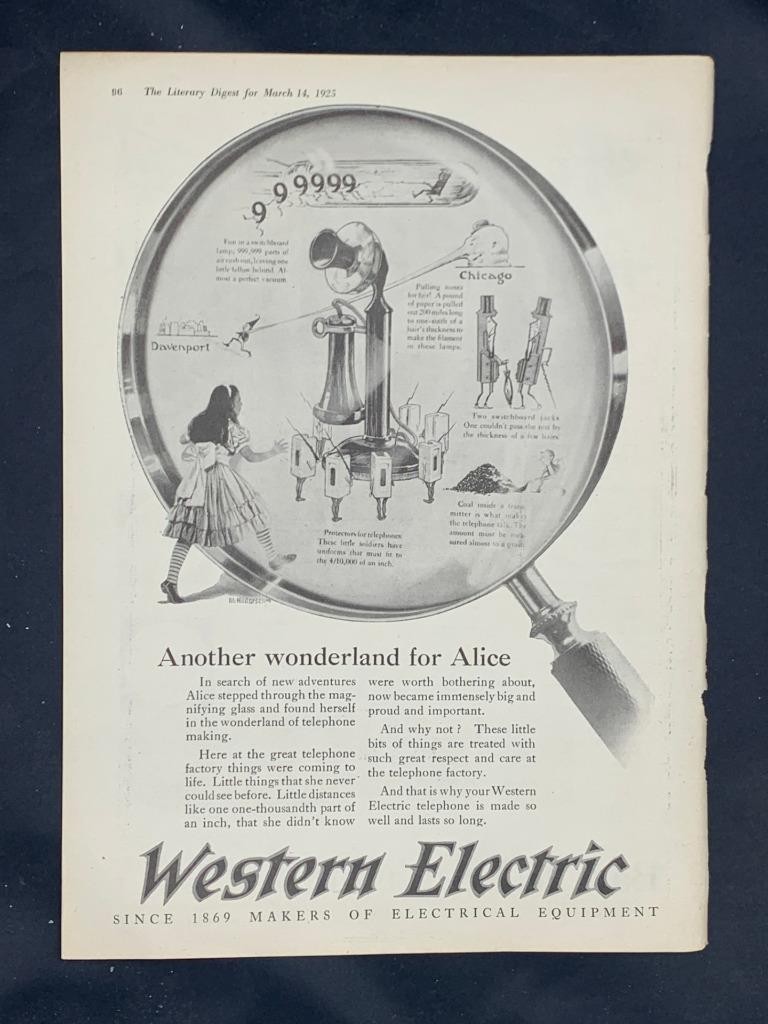 Magazine Ad - 1925 - Western Electric Telephones - (#2)