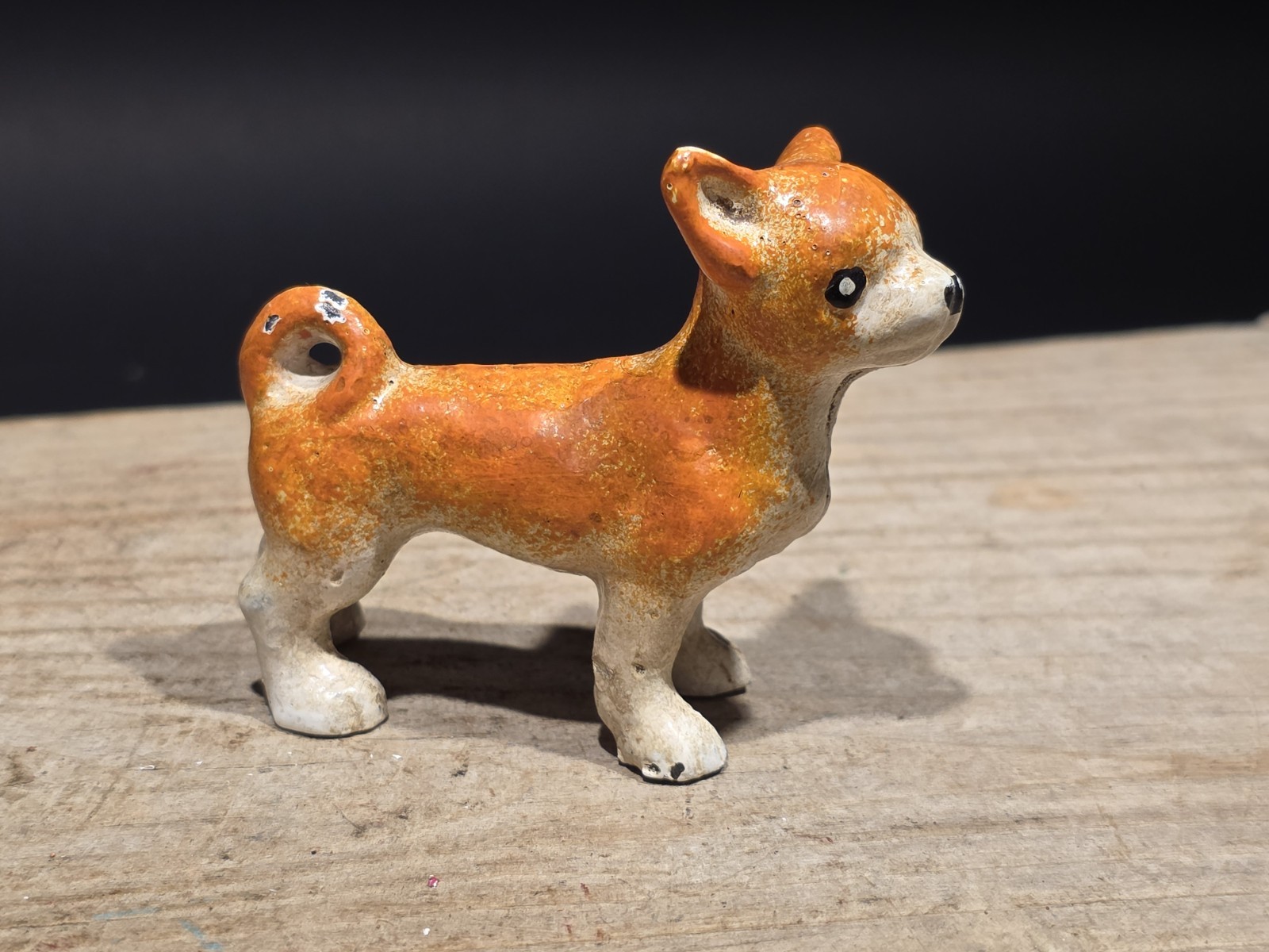 Vintage Antique Style Miniature Cast Iron Chihuahua Dog Figurine Dog