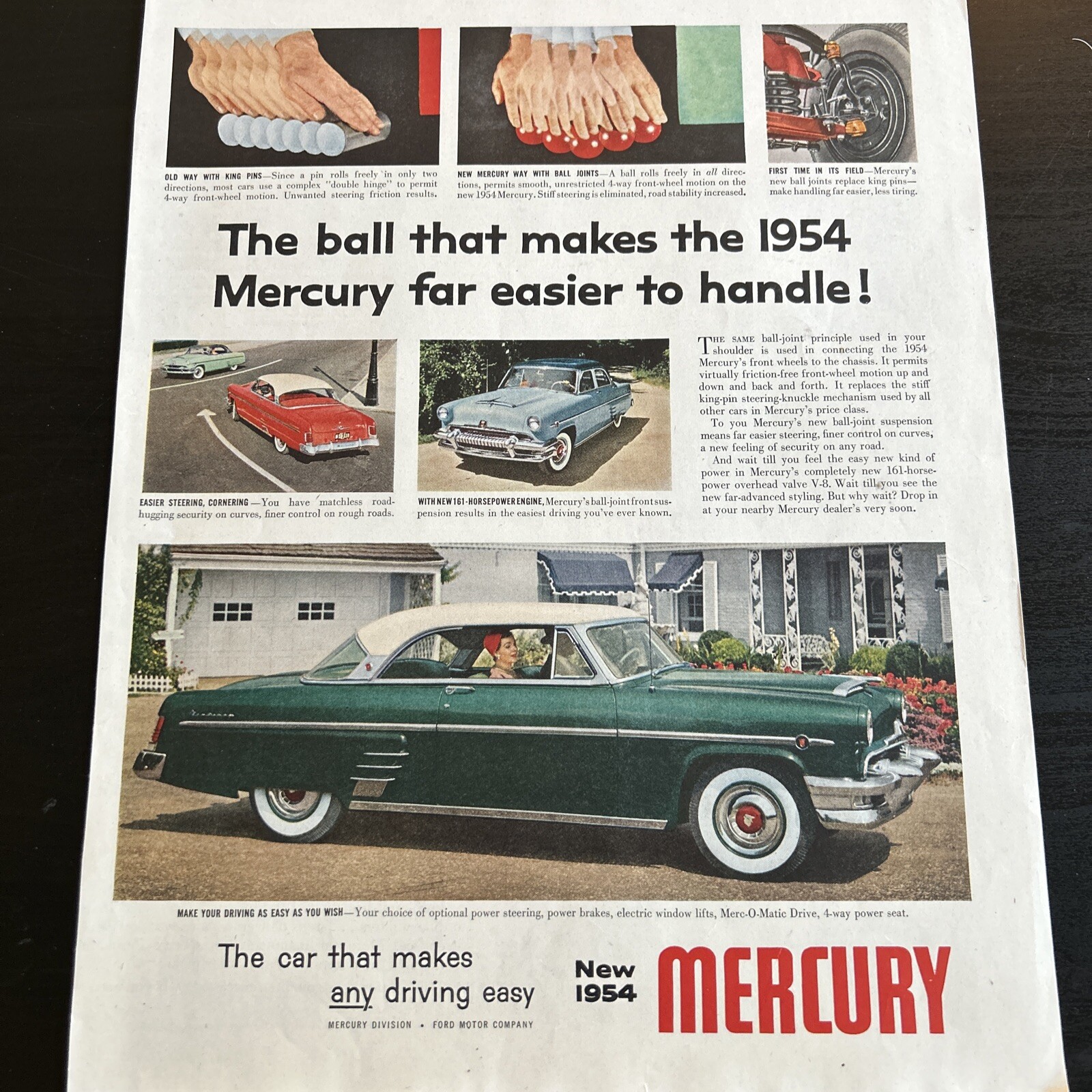Car Newspaper Print Ad - 1954 Mercury Vintage Automobile Ads