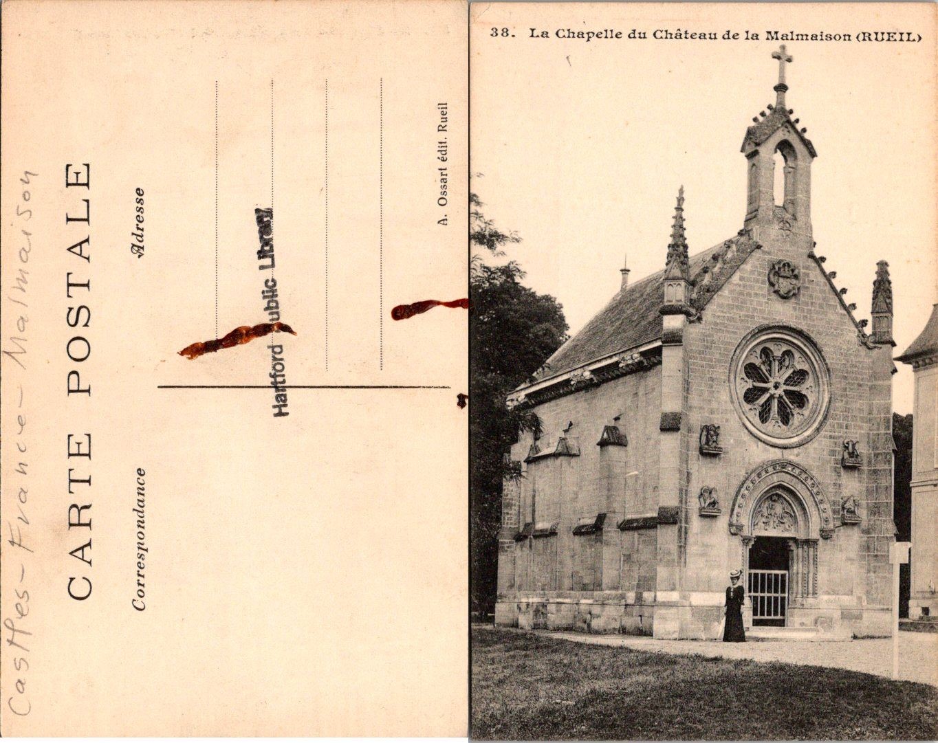 Vintage La Chapelle du Chateau de la Malmaison Rueil France Postcard Unposted