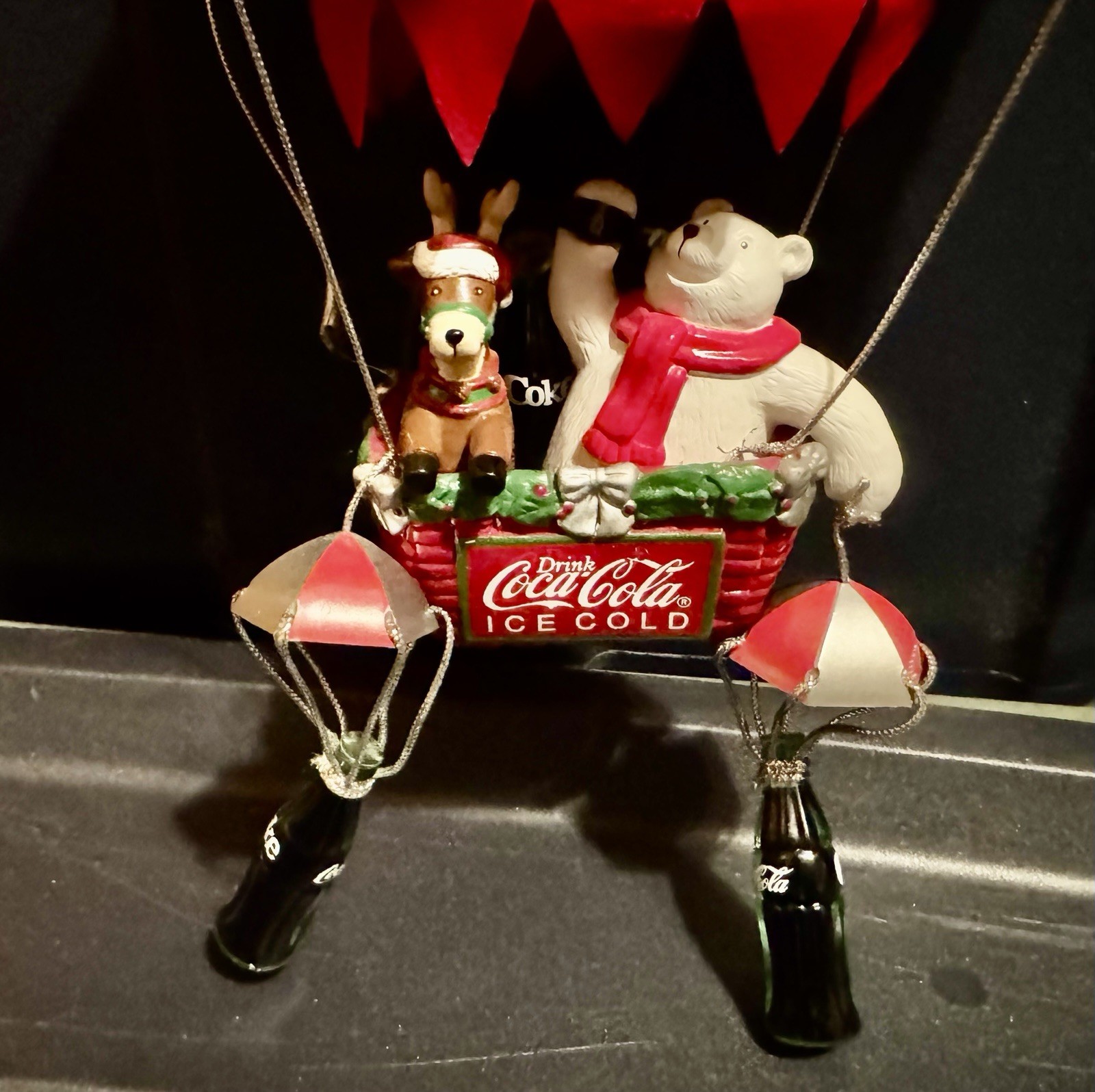 Coca-Cola Drink Coca-Cola Ice Cold Polar Bear Reindeer Mobile  Red/White