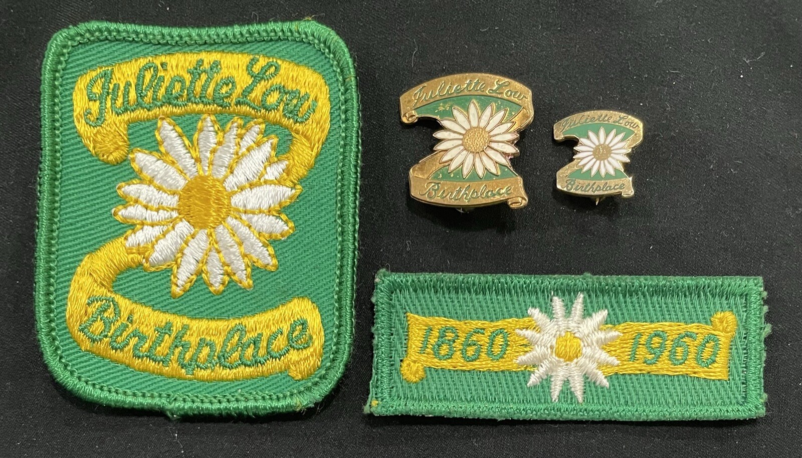 REDUCED 4 Vintage Girl Scout JULIETTE LOW BIRTHPLACE ITEMS-2 PINS-2 PATCHES REDUCED 4 Vintage Girl Scout JULIETTE LOW BIRTHPLACE ITEMS-2 PINS-2 PATCHES