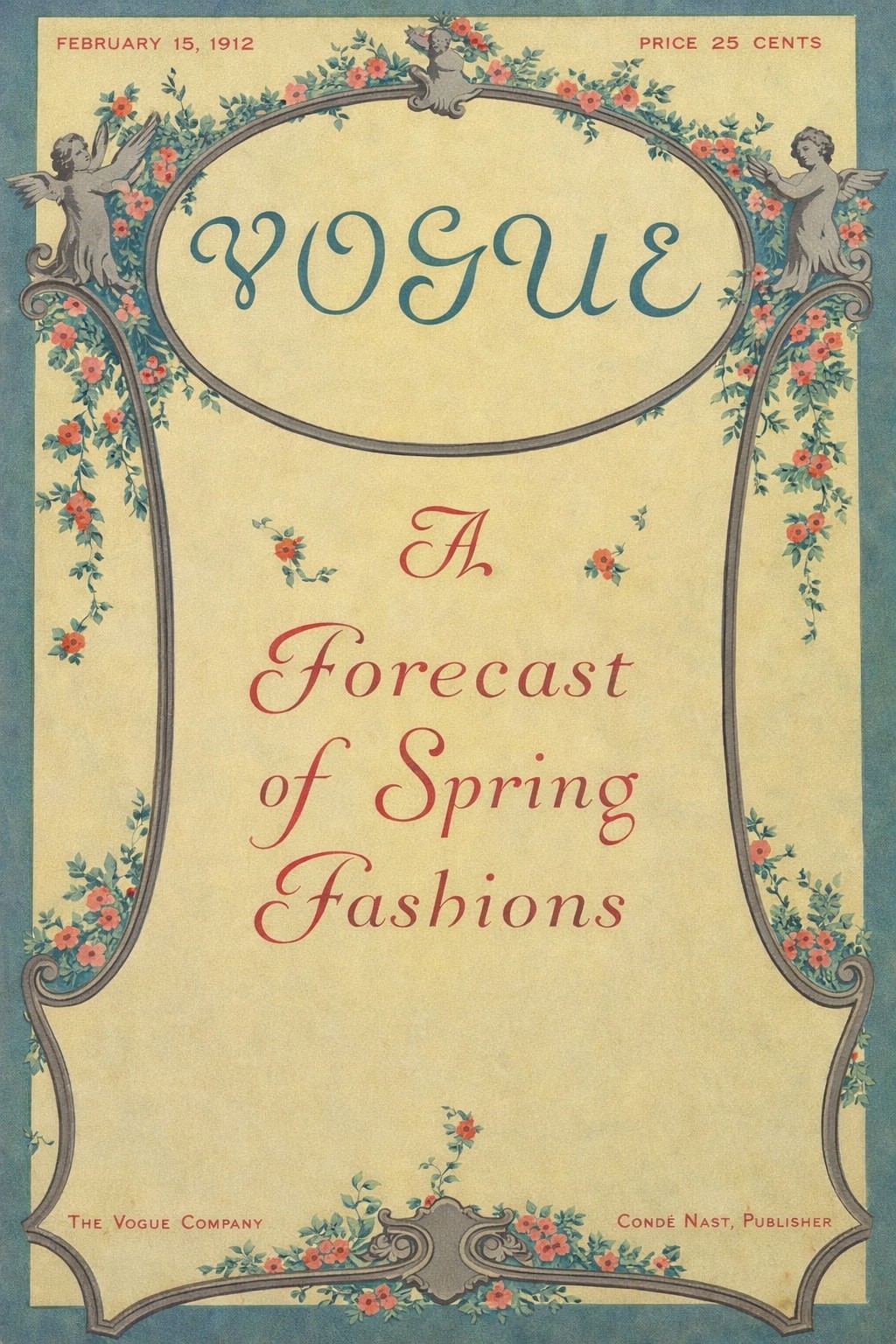 🌸 Vogue (1912) Fashion Forecast - 16x24” - Early 20th Century Decor 💎