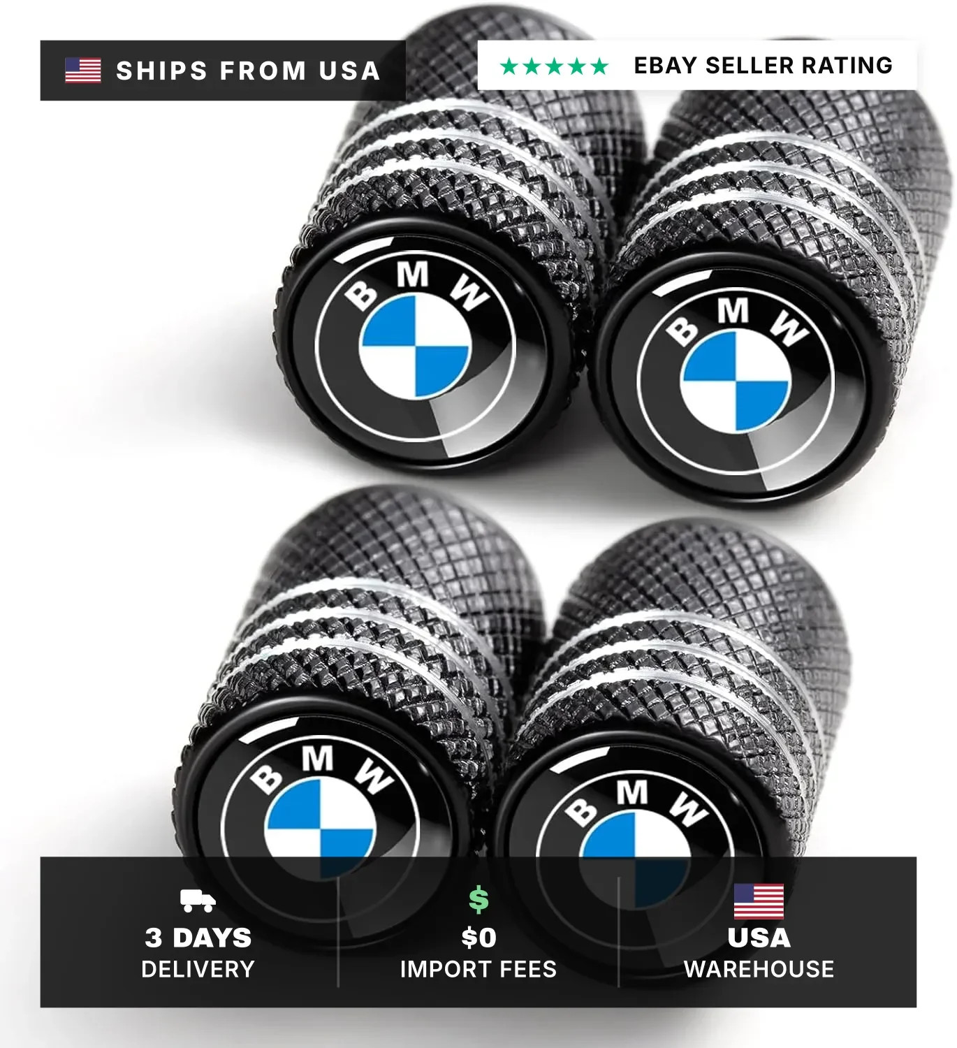 Tire Valve Stem Caps for BMW M X1 X3 M3 M5 X1 X5 X6 Z4 3 5 7 Series Metal Car Wh