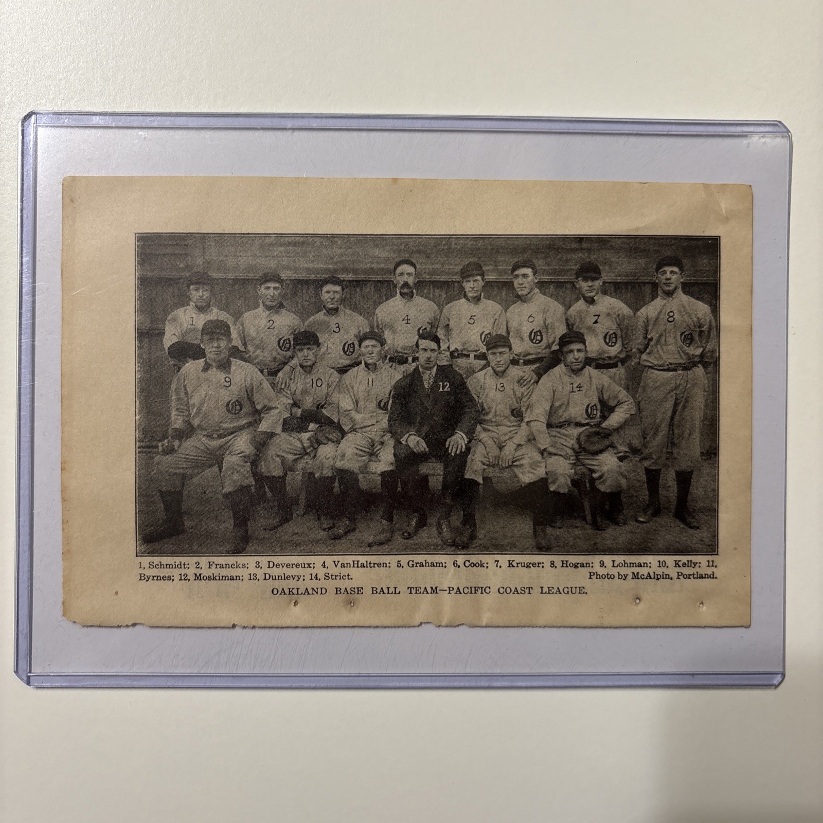 1905 Oakland CA Baseball Team Picture Rare Dead-Ball Antique George Van Haltren