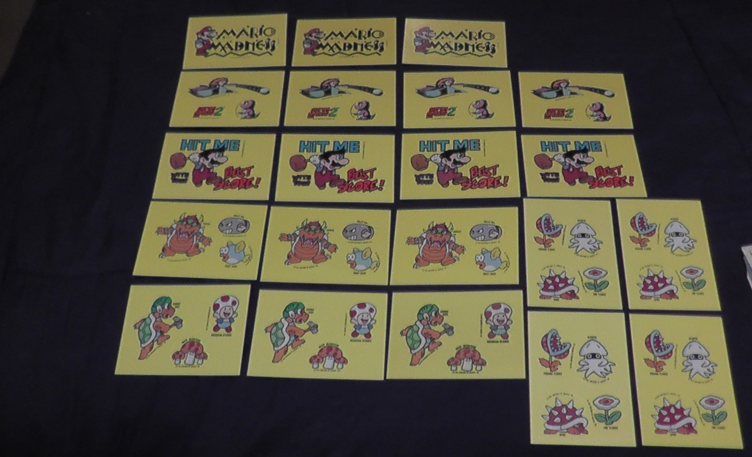 1989 topps nintendo lot of 21 sticker cards super mario bros 1 and 2