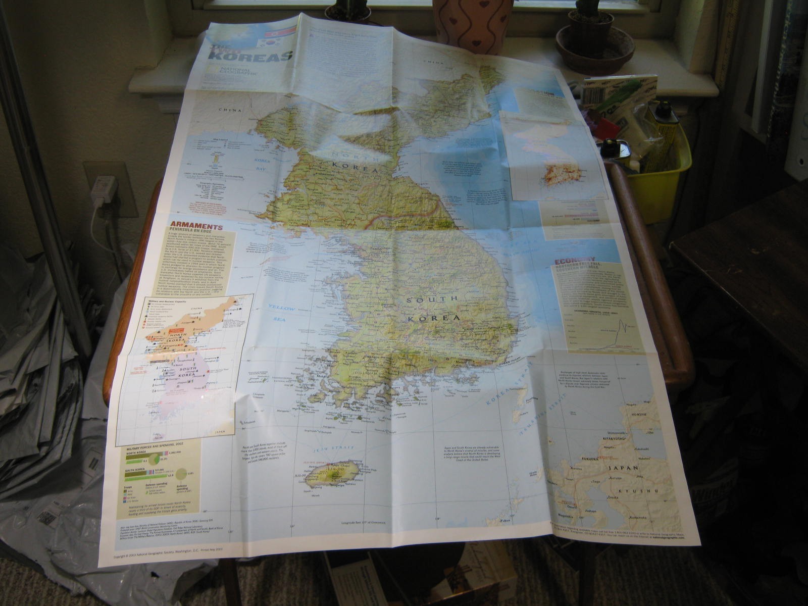 THE TWO KOREAS MAP + THE FORGOTTEN WAR National Geographic July 2003