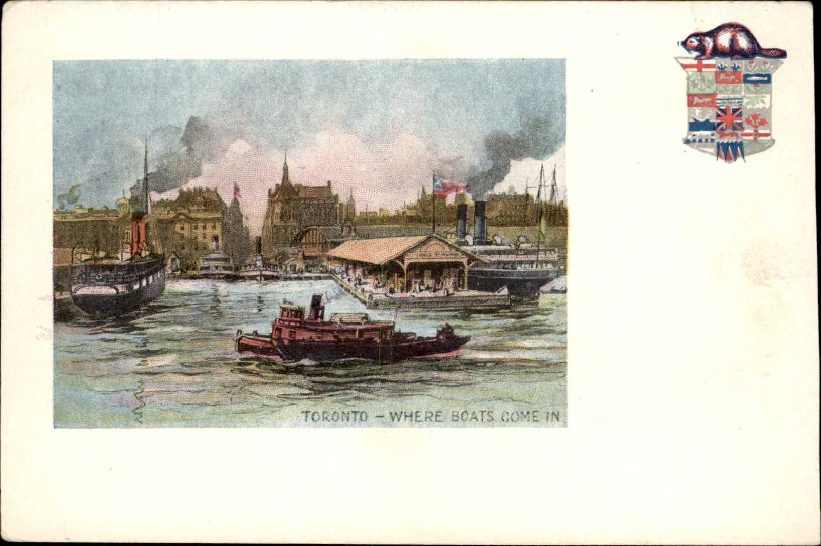 Toronto Ontario ON Harbor Scene c1900s-10s Vintage Postcard
