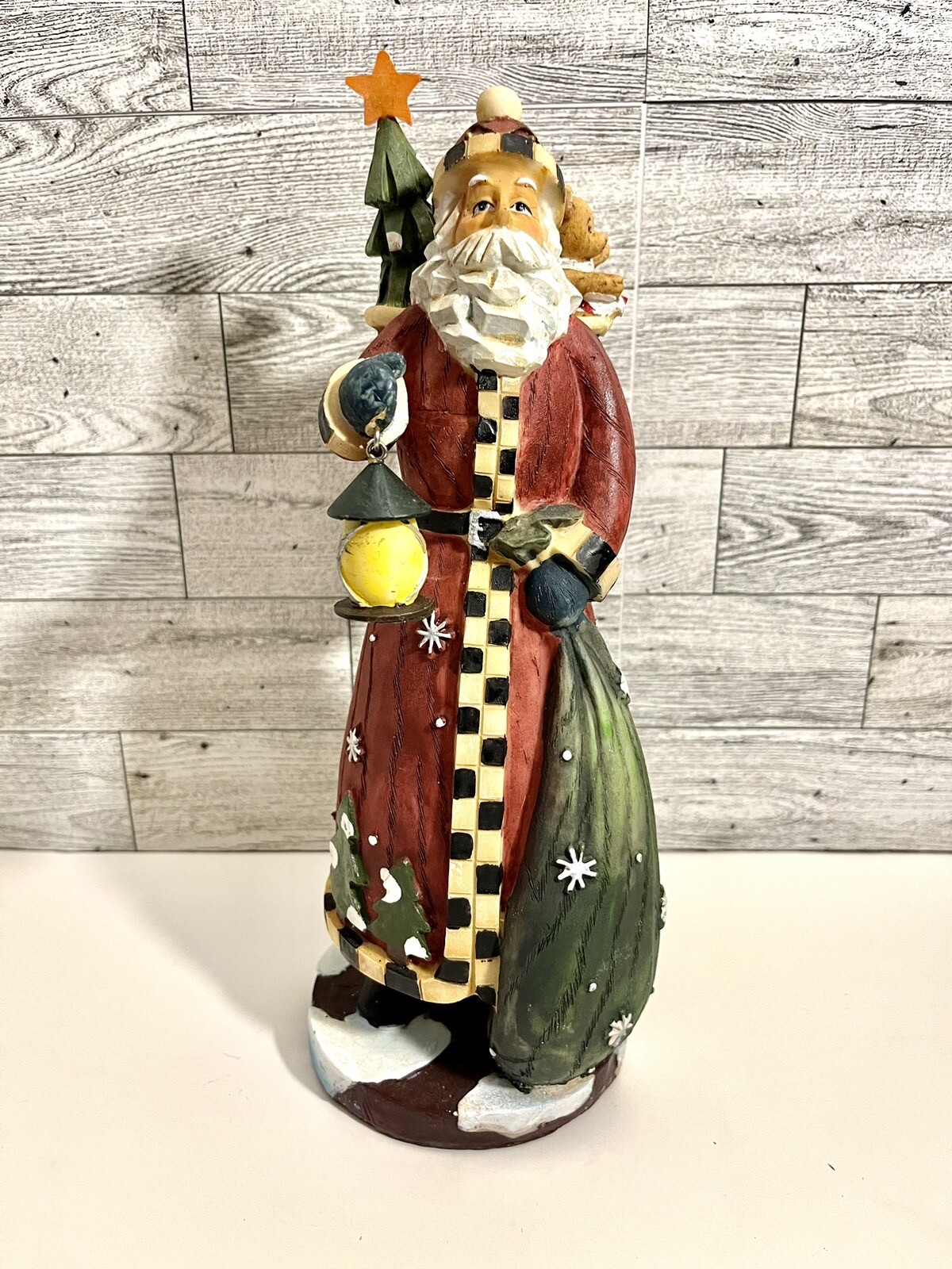 Old Time Pottery Santa Figurine Very Good Condition Perfect Christmas Decoration