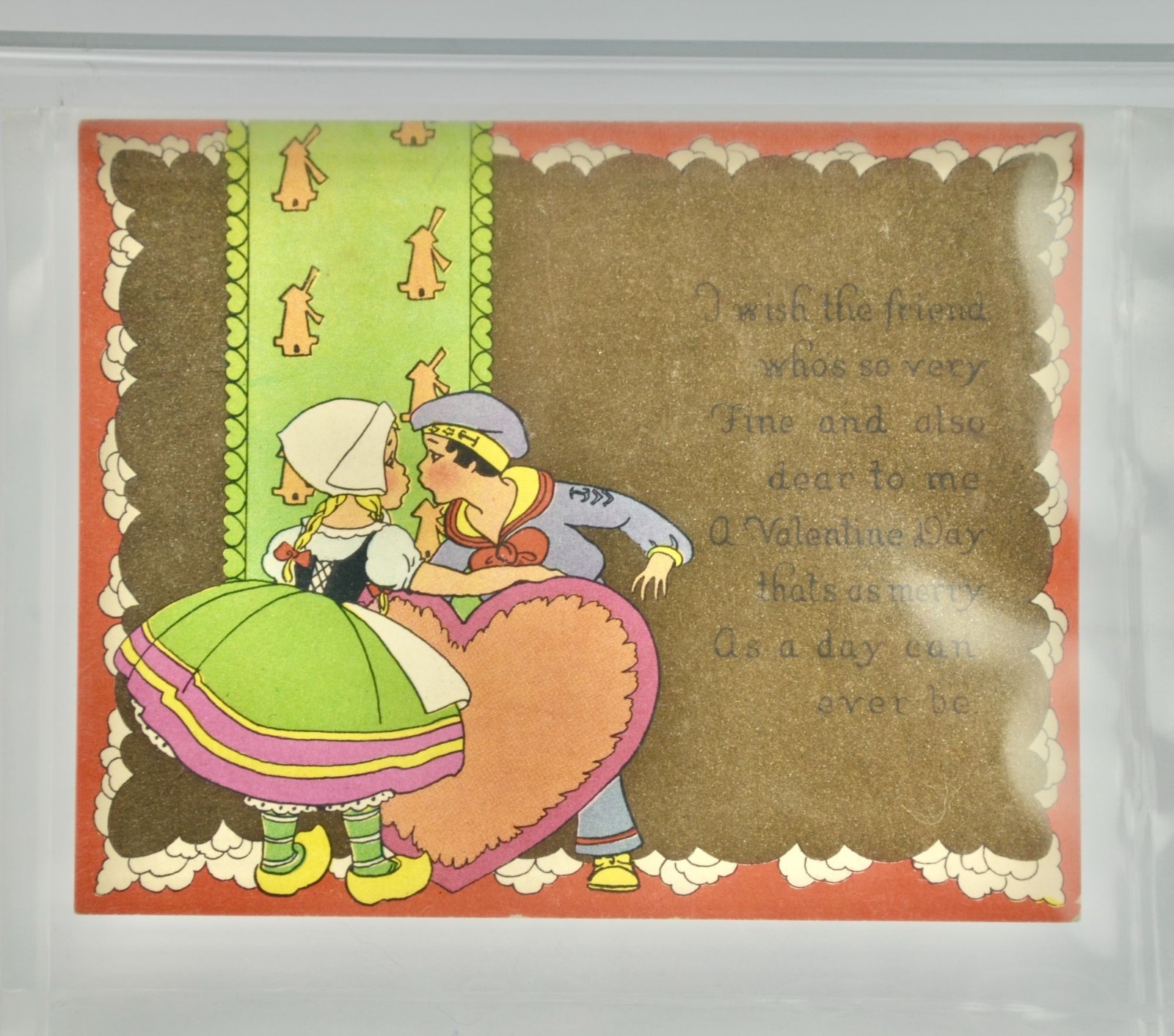 Vintage Valentine\'s Day Card Dutch Couple Vintage Valentine\'s Day Card Dutch Couple