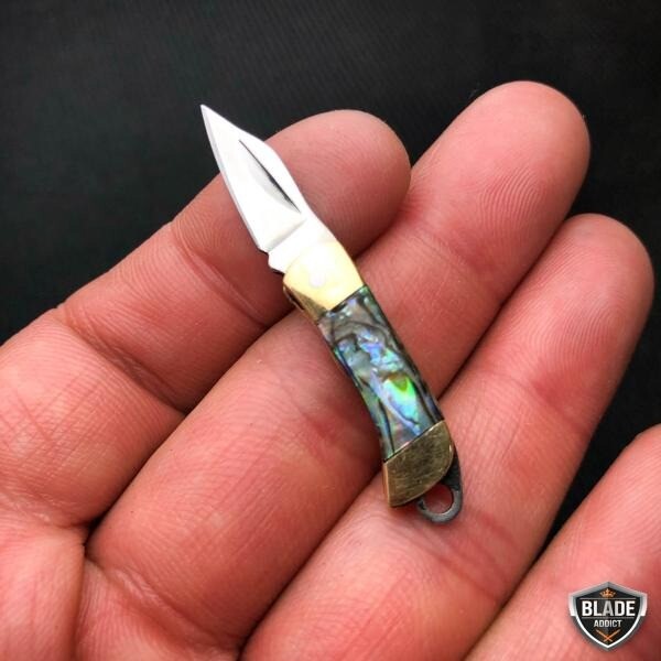 WORLD\'S SMALLEST WORKING POCKET KNIFE Pearl Tiny REAL Blade Keychain Choose one