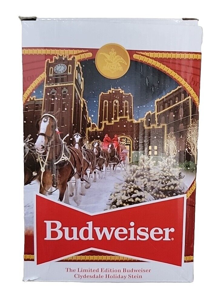 💥🆕 2020 Budweiser Clydesdale 41nd Anniversary Holiday Stein Collectible 