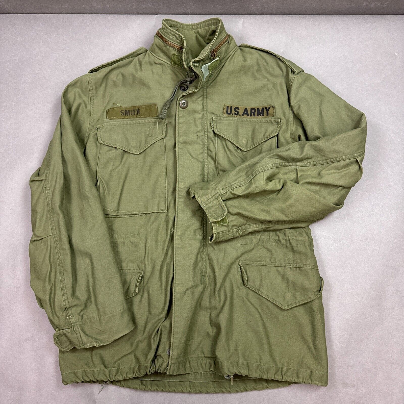 Vintage Alpha Industries Field Coat Mens Small Green Cold Weather Military M65