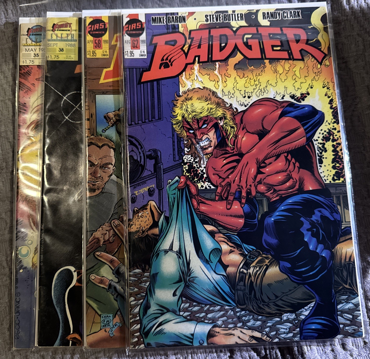 Badger Comics  of 4 (1988-1990) Comics 1st Print Comic Books #’s 35, 38, 58 & 62