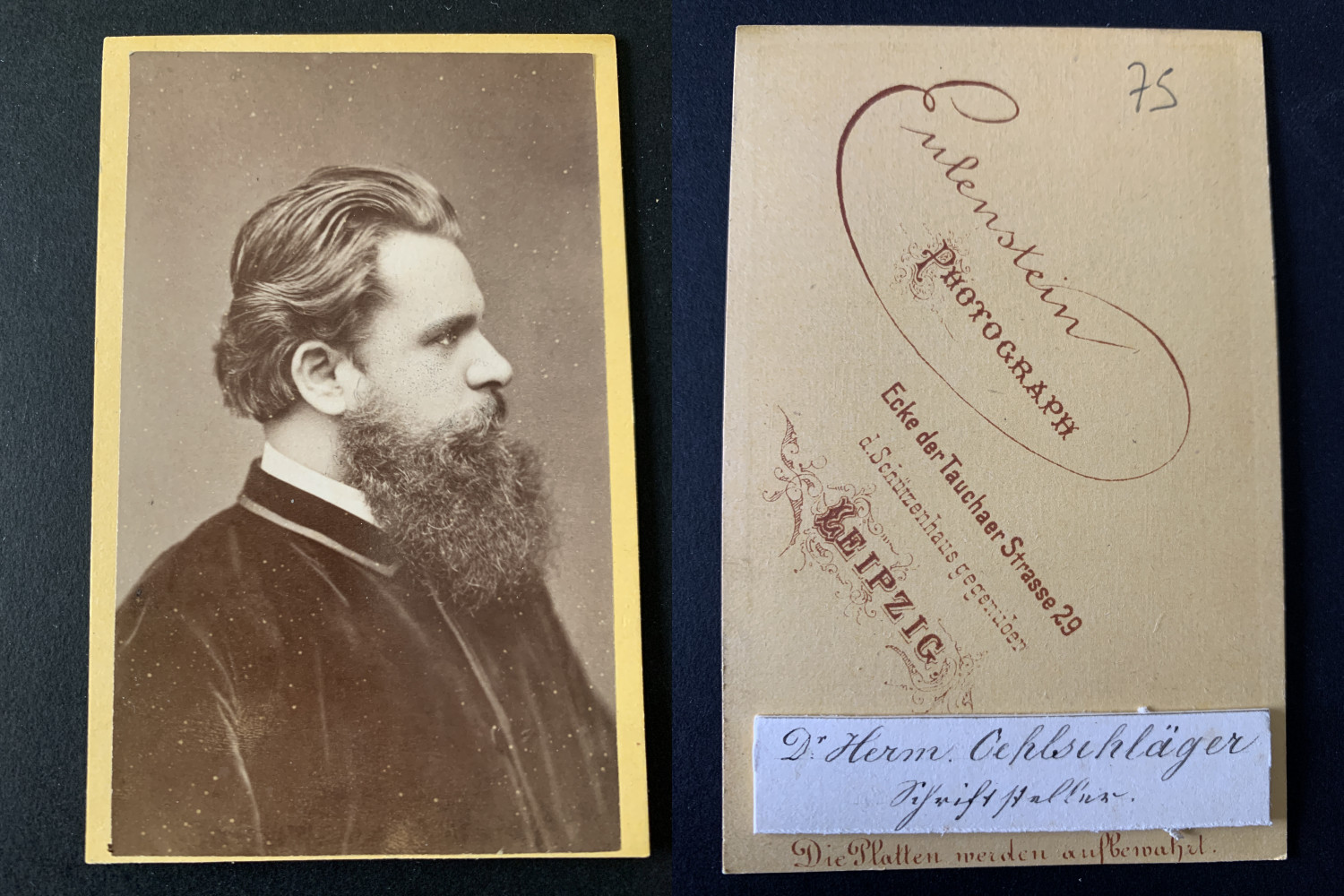 Eulenstein, Leipzig, Dr Herman Oehlschläger Vintage Albums Print CDV. 