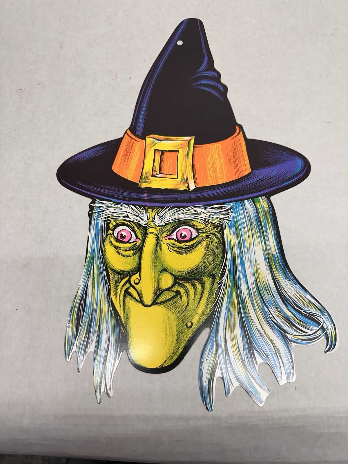 NOS 1973 The BEISTLE Co Witch Die Cut Halloween Decoration 15” x 9.5” #H