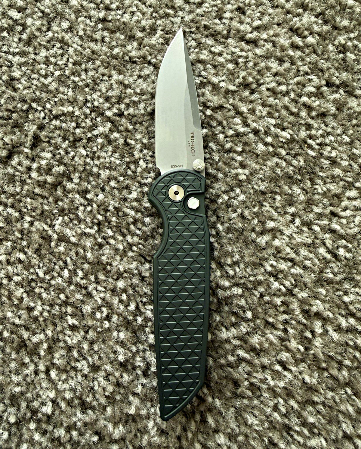 Pro-Tech Integrity INT.1 2025 CCKS Green Aluminum S35-VN Drop Point Knife
