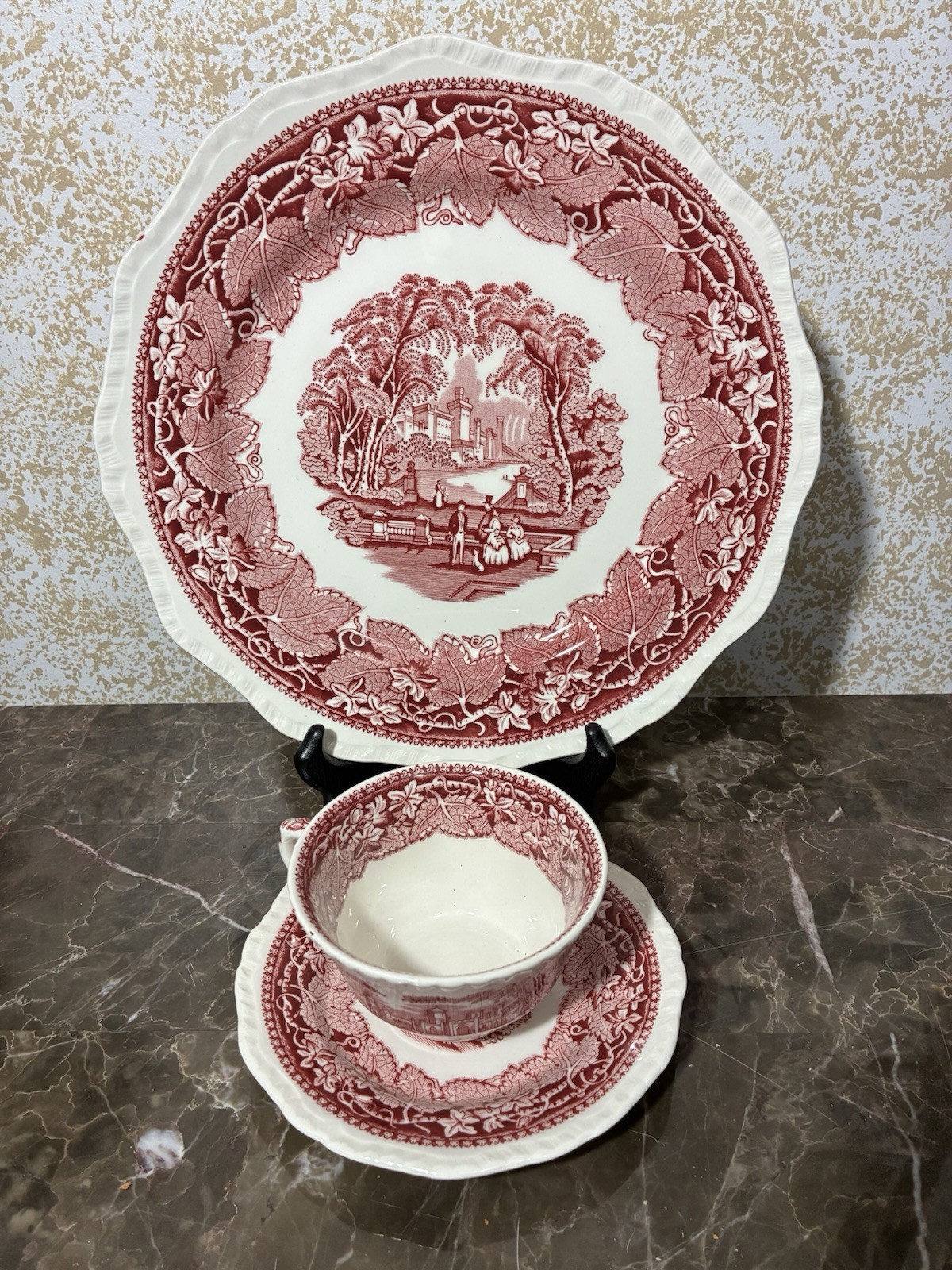 Mason’s, Vista, England, Antique/Vintage, large Dinner plate and tea set.