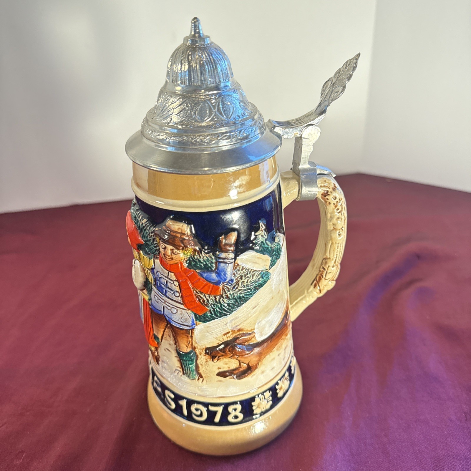 Vintage 1978 Schmid Bavarian Beer Stein - German Made - Christmas Edition