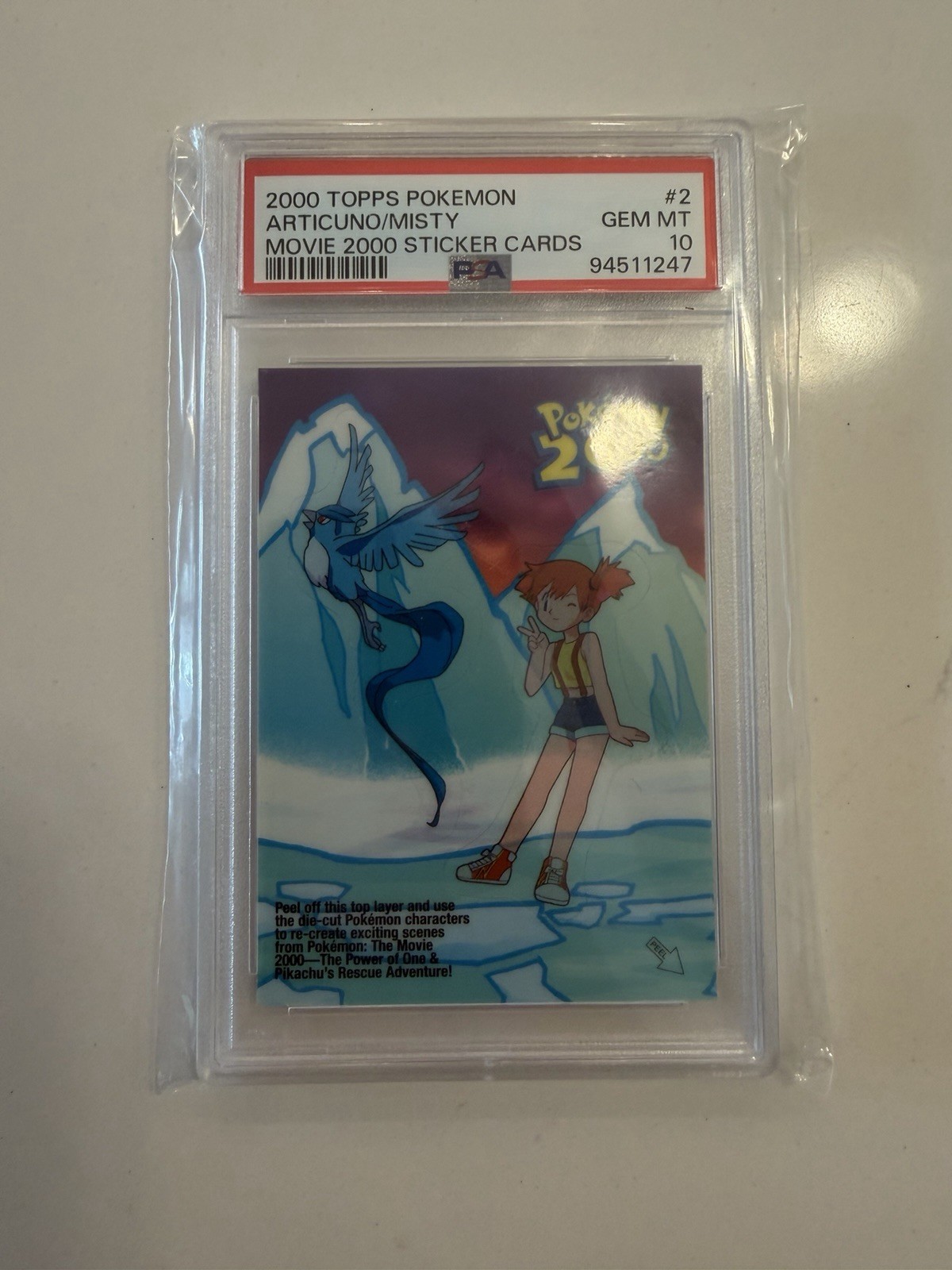 Topps 2000 Pokémon The Movie 2000 Sticker #2 Articuno/Misty PSA 10 94511247