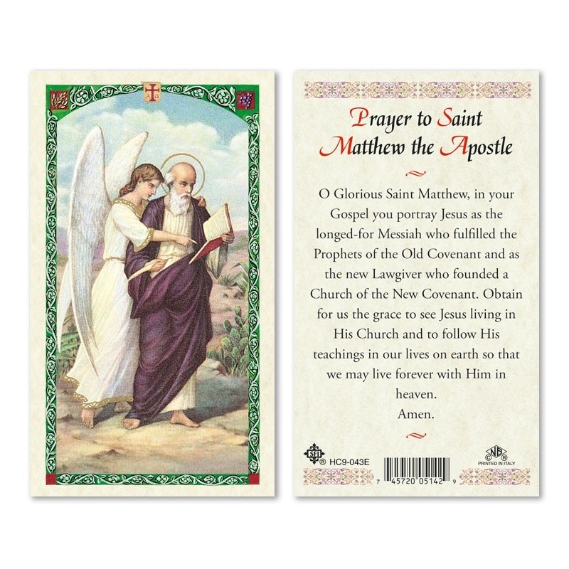Saint Matthew the Apostle Laminated prayer card