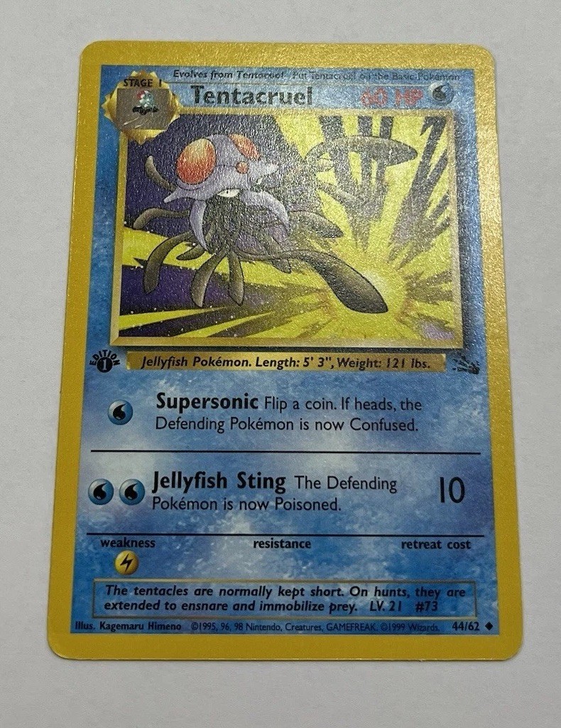 Pokemon Fossil 1st Edition Tentacruel 44/62 Non Holo