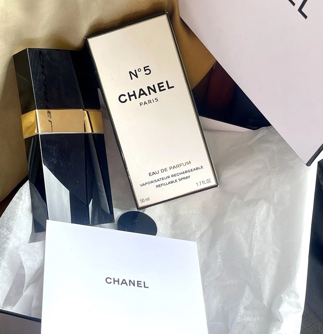 Vintage 90’ Chanel No 5 PARFUM SPRAY Refillable Container 1.7fl oz FULL NEW Vintage 90’ Chanel No 5 PARFUM SPRAY Refillable Container 1.7fl oz FULL NEW