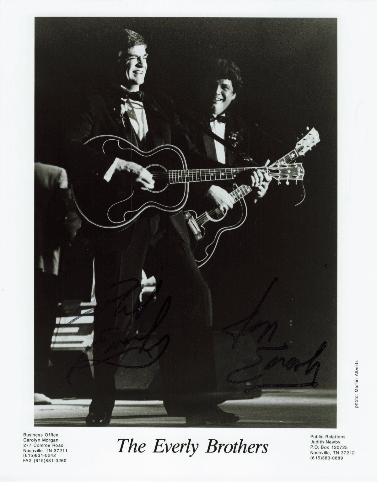 The Everly Brothers Autographed 8x10  Photo Don Phil Vintage Music Celebrity