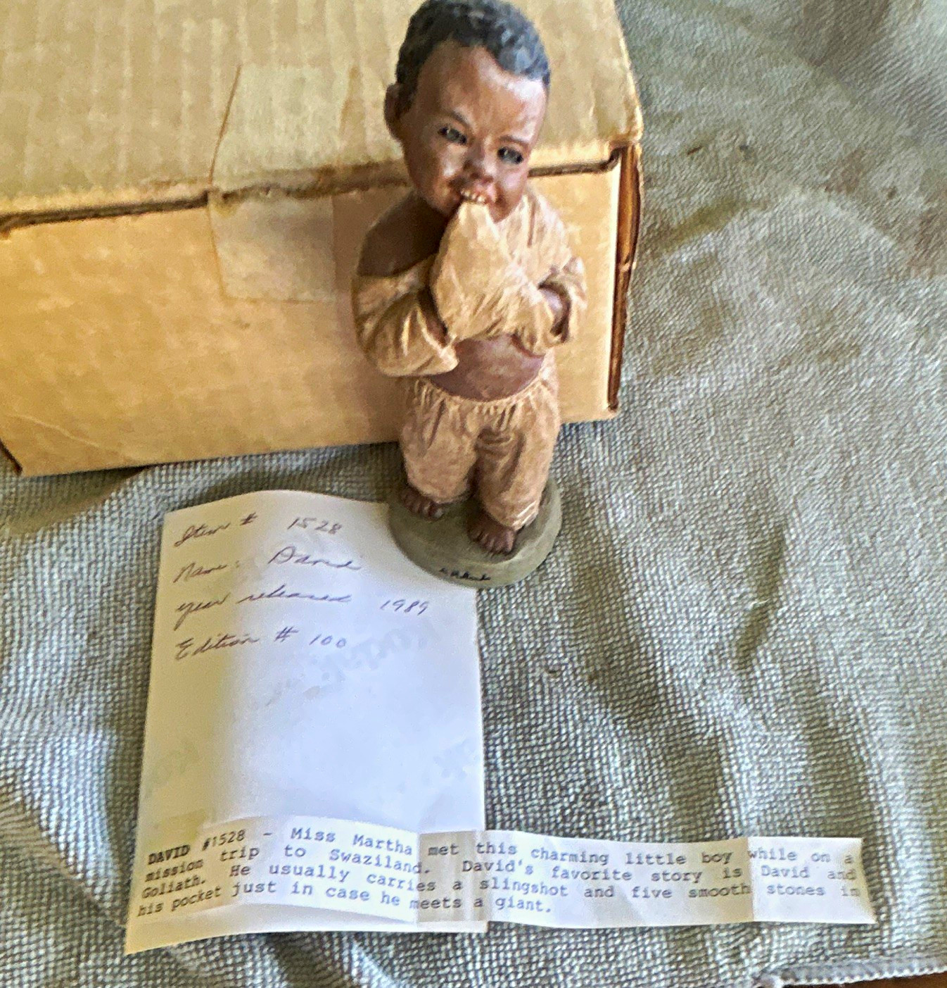 Miss Martha Originals David Figurine 1999 Limited Edition #100 4in Resin