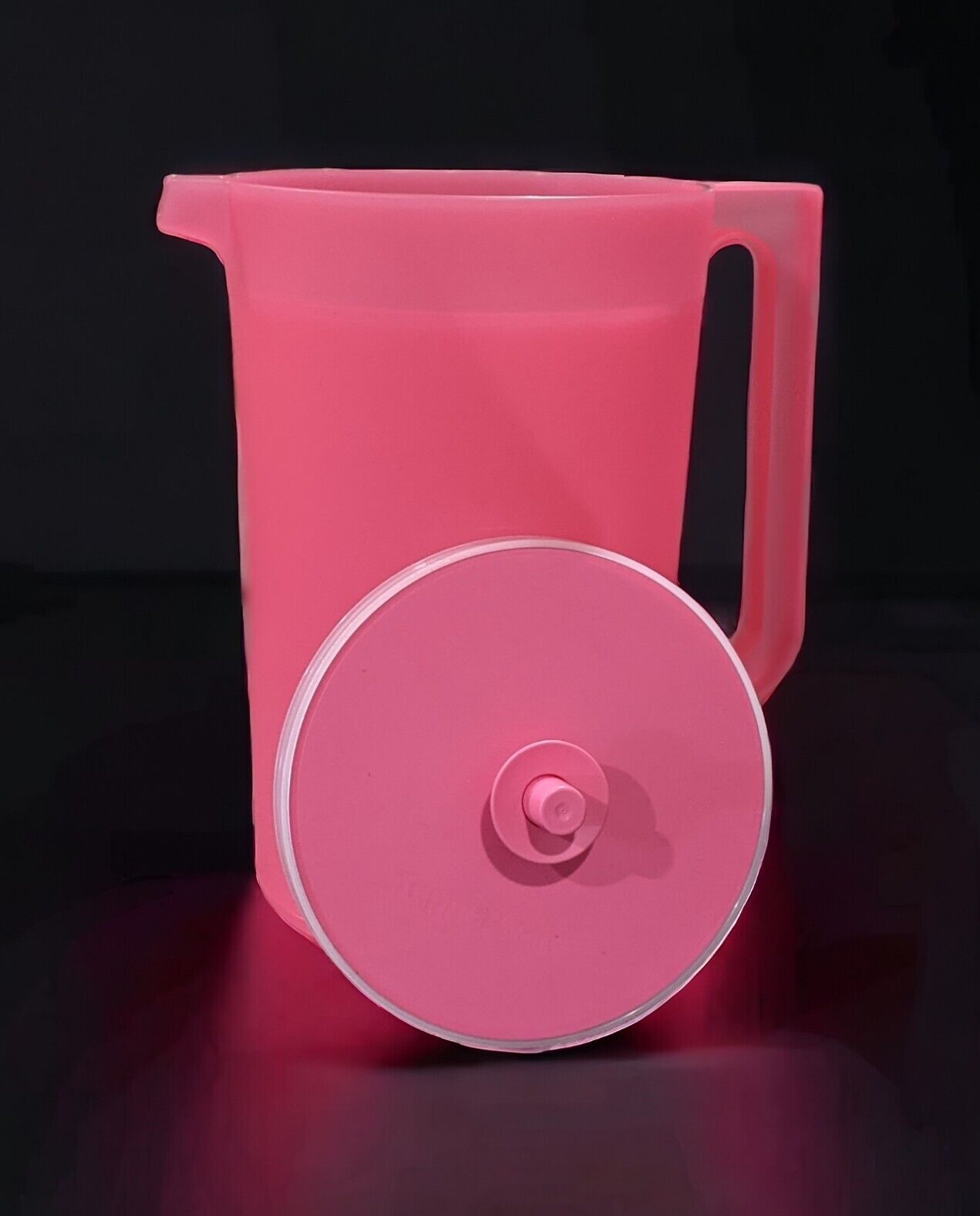 Tupperware   Classic Gallon Pitcher  w/Push Button Seal Pink Punch  Color NEW 