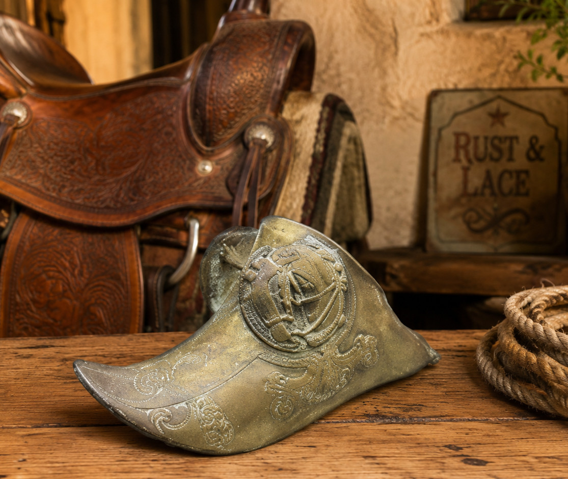 Vintage Spanish Conquistador Solid Brass Horse Stirrup Equestrian Saddle