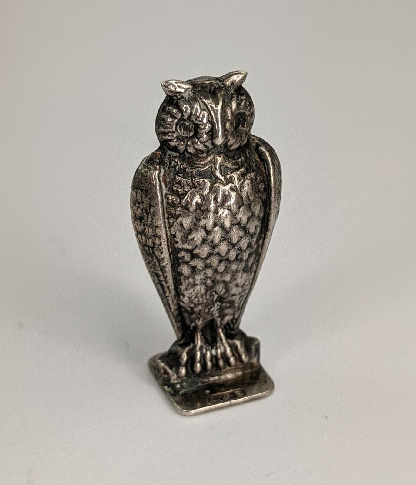 Antique Silver Wax Seal OWL - Arthur Johnson Smith Birmingham 1907 Novelty 