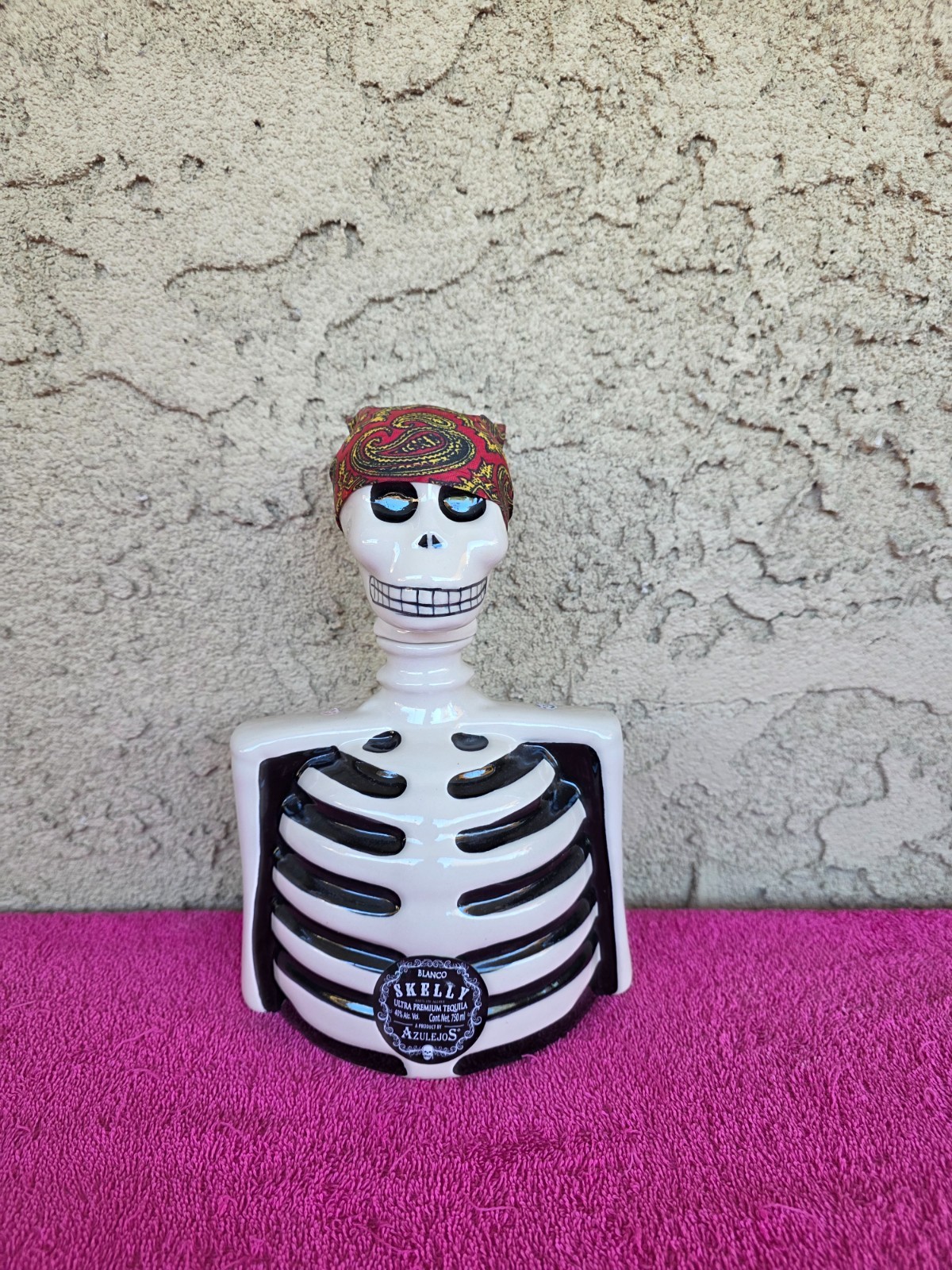 Skelly Premium Tequila Skeleton Empty Liquor Decanter Bottle By Los Azulejos
