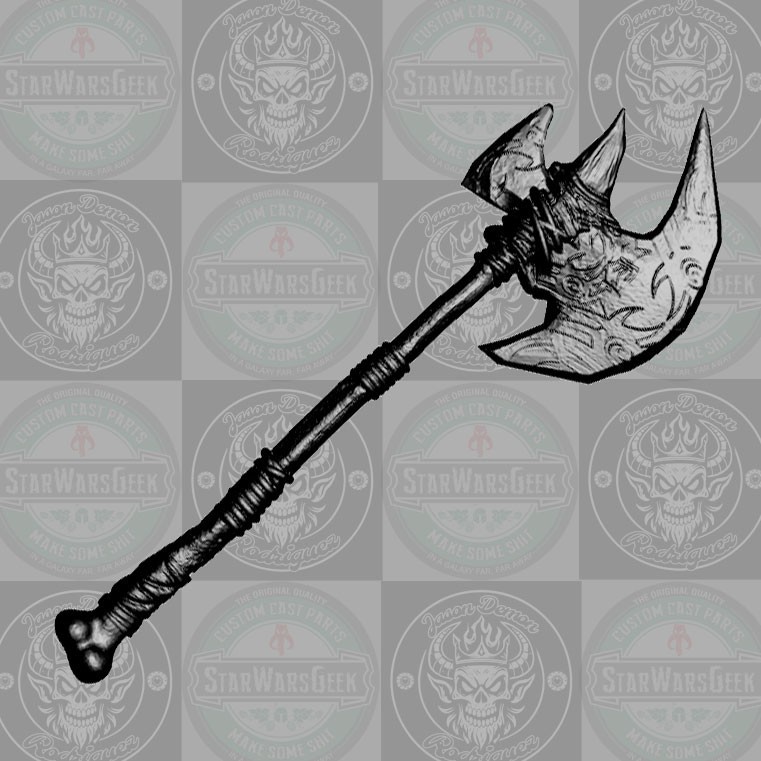 Ballazel the Bone Breaker Orc custom battle axe for fantasy action figures