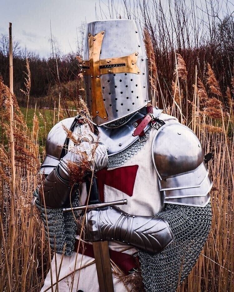 Medieval Templar Knight Full Body Set Armour Cosplay Halloween Suit Armor LARP.