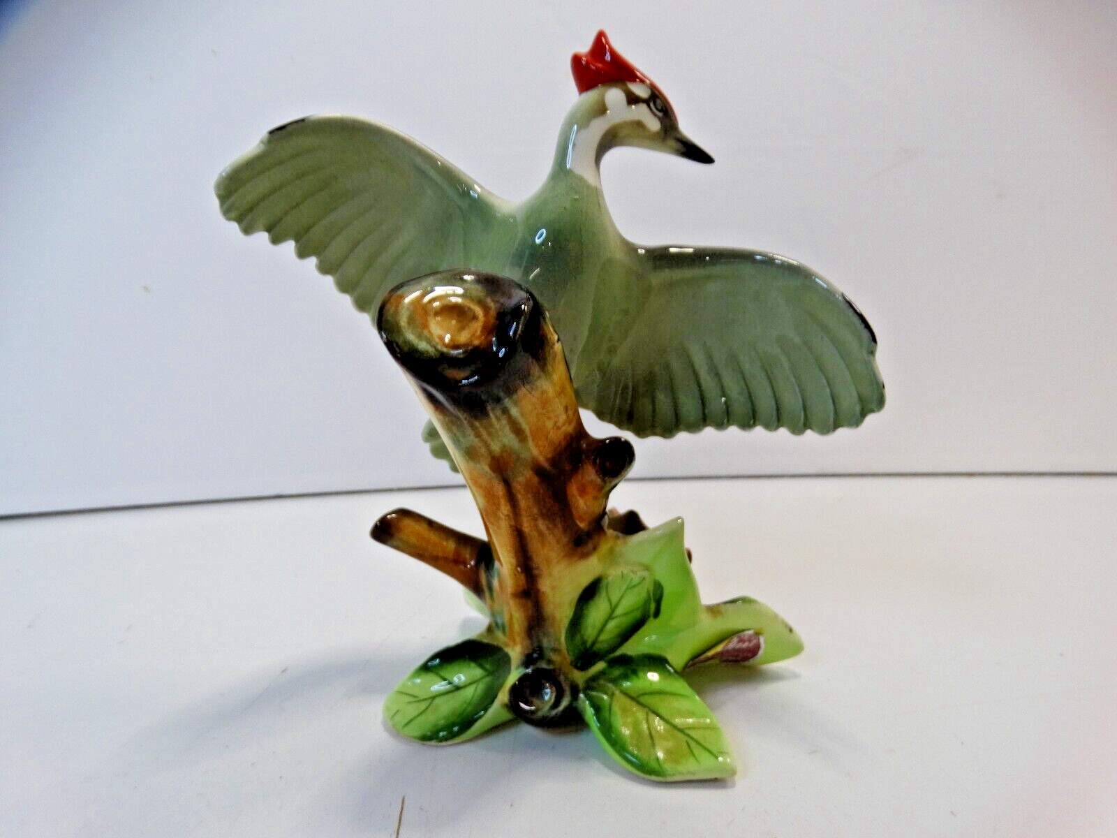 Lefton Exclusive Ceramic Woodpecker Figurine Statue Bird