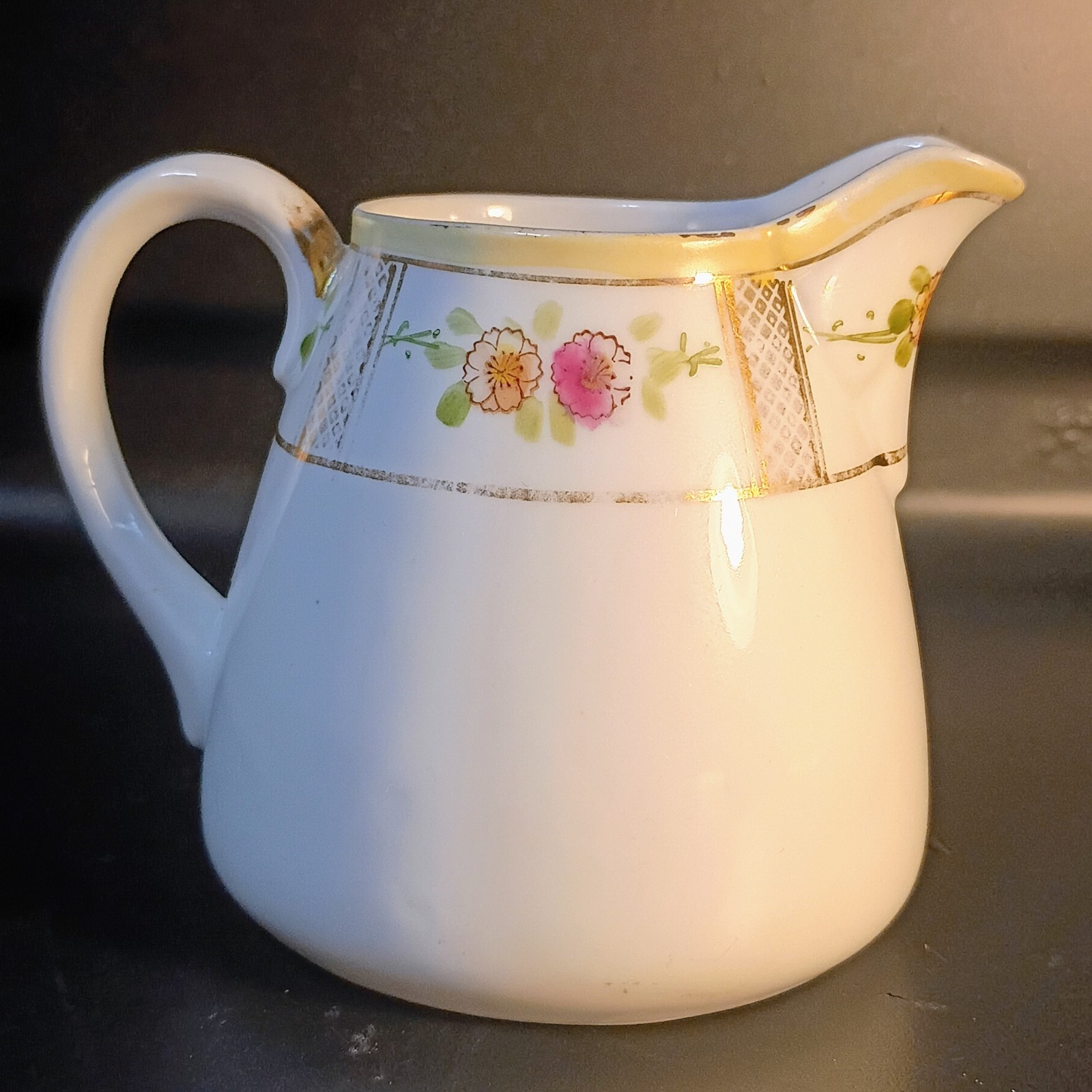 Antique 1910s Japanese Fine China Creamer Pitcher Hand Painted Nippon