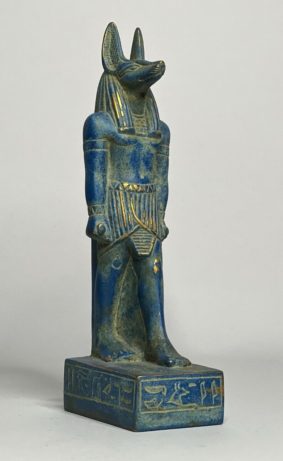 Anubis Statue Egyptian Antiques God of Death Egypt Pharaonic Carved Blue Stone