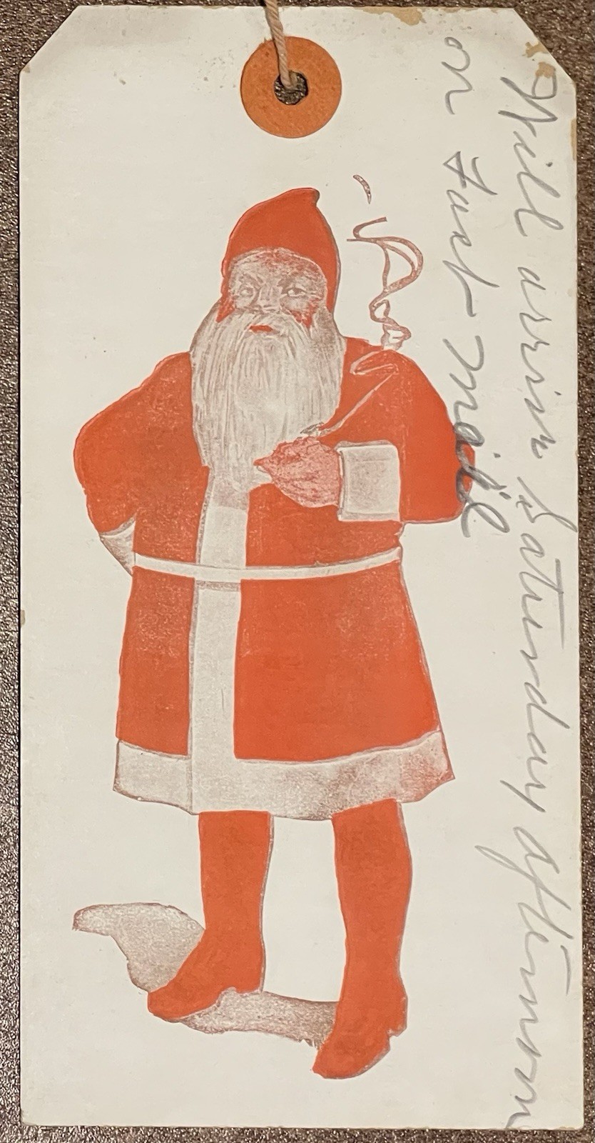 Antique Department Store Headquarters Santa Christmas Gift Tag Advertising Antique Department Store Headquarters Santa Christmas Gift Tag Advertising