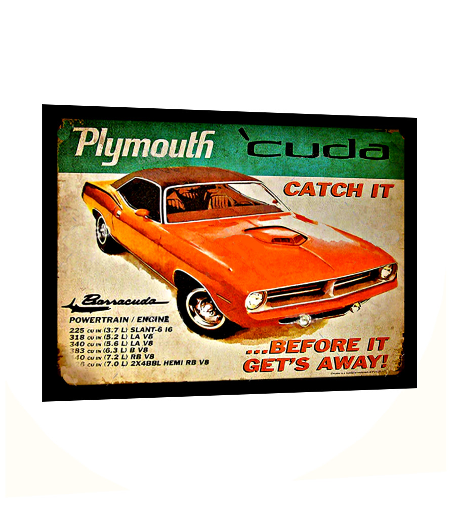 1968 Plymouth Barracuda Cuda Sign Sticker  4 Sizes